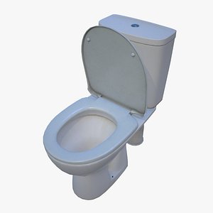 3d model real-time ready toilet pbr