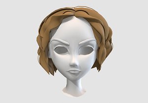 short wavy hairstyle 3D model