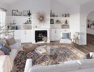 Scandinavian living room 3D model