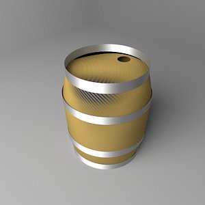 barrel wooden 1 gallon 3D model