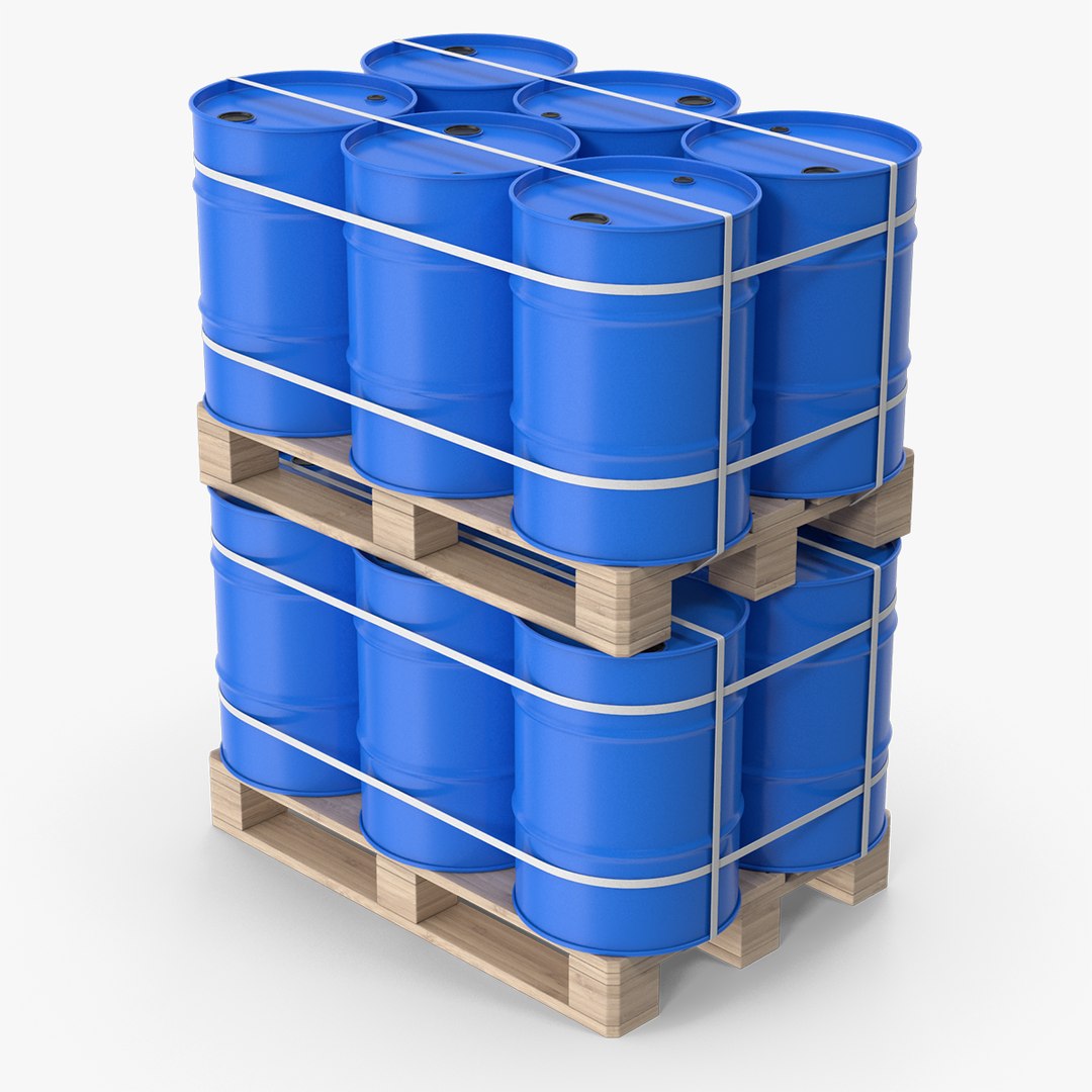 Oil Drums On Wood Pallets 3D TurboSquid 2063867