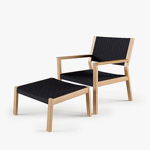 3d maze lounge chair footstool model