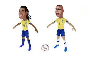3D RONALDO and RONALDINHO caricature characters