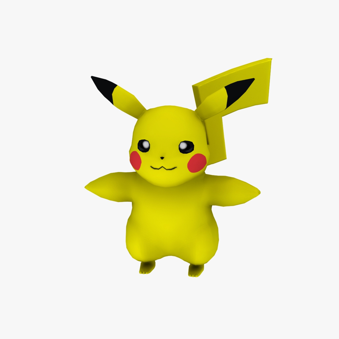 3D Printable Tail-strengthened Pikachu by mathgrrl