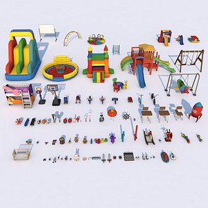 Poly Kids Play Props Pack Collection 3D model