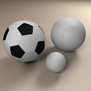 3d balls football soccer