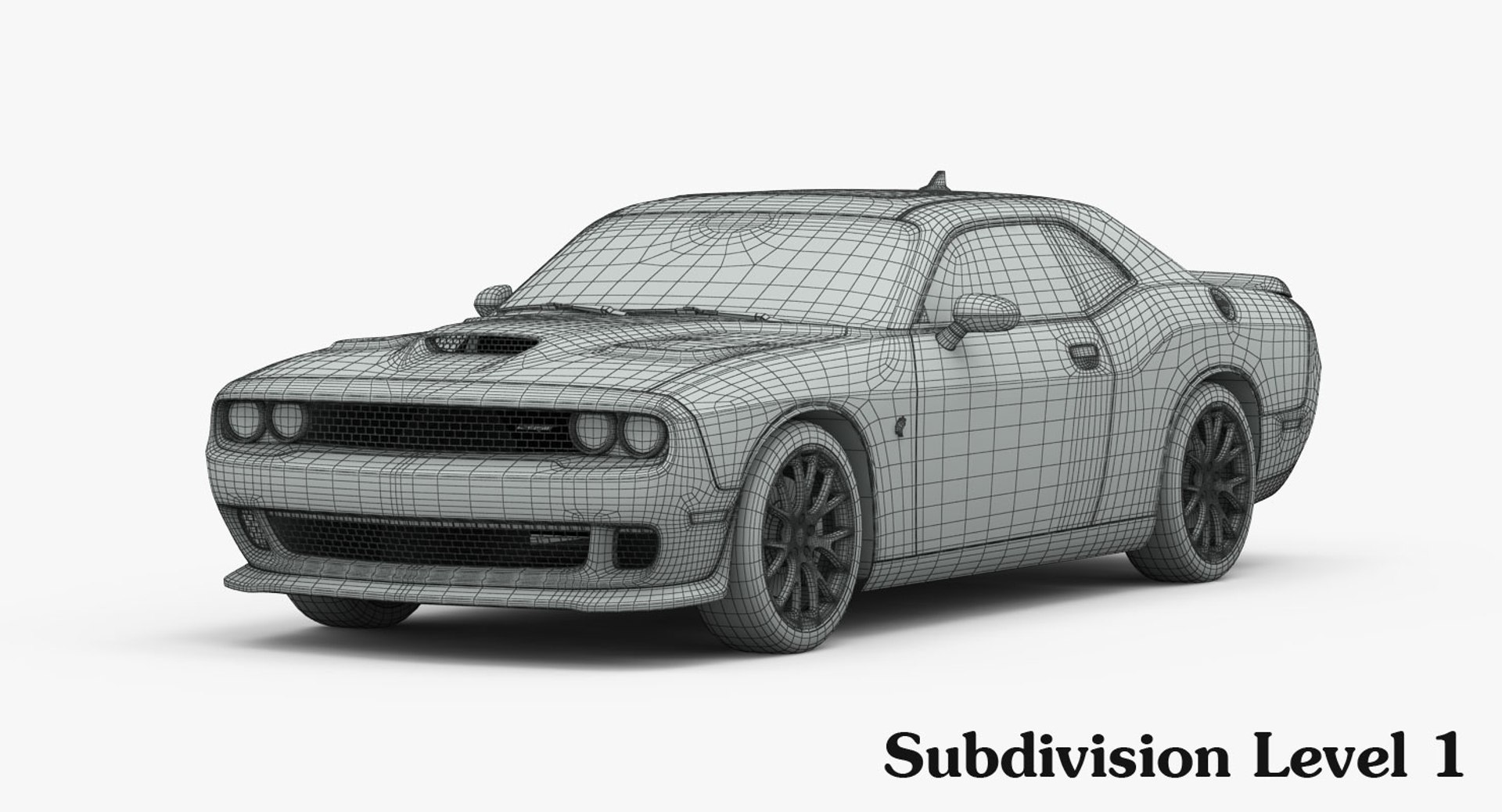 3d dodge challenger srt hellcat model