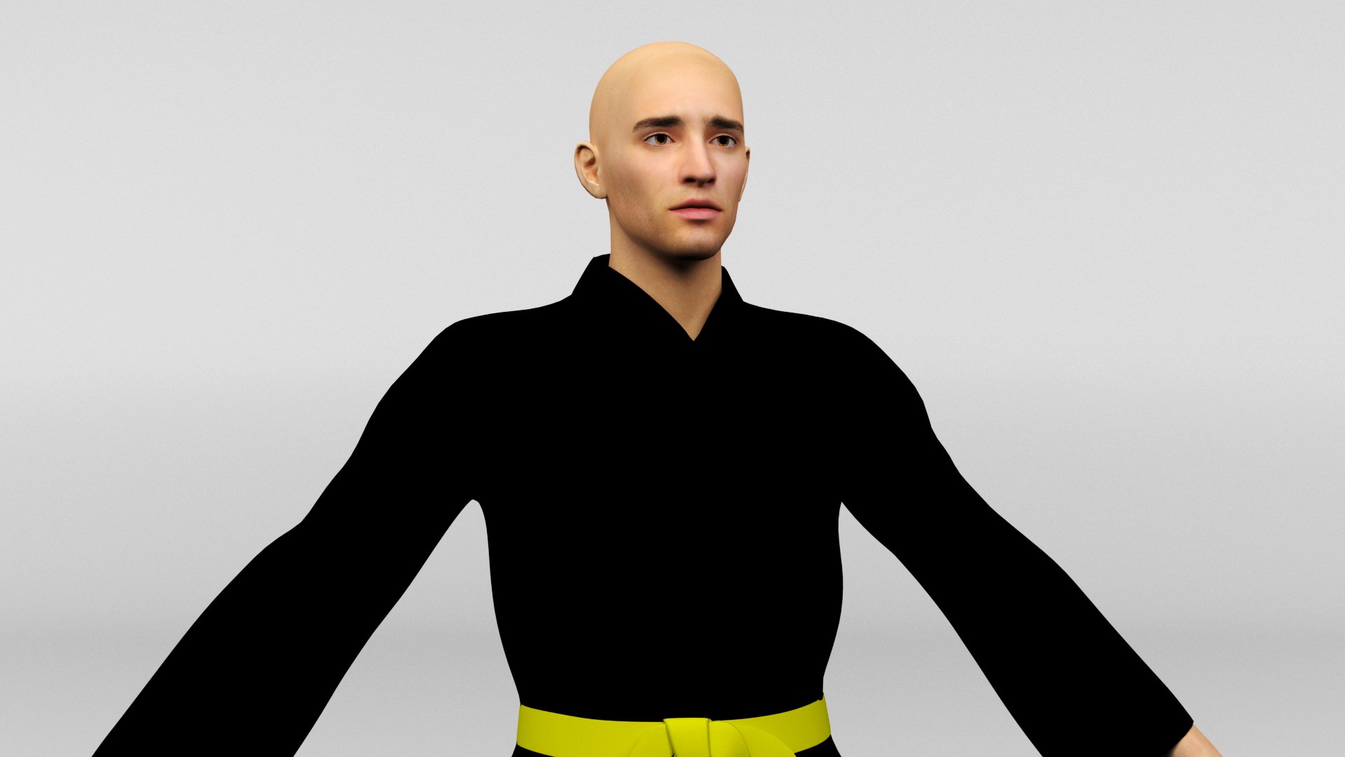 Karate Fighter Black Uniform 3D model - TurboSquid 1743778
