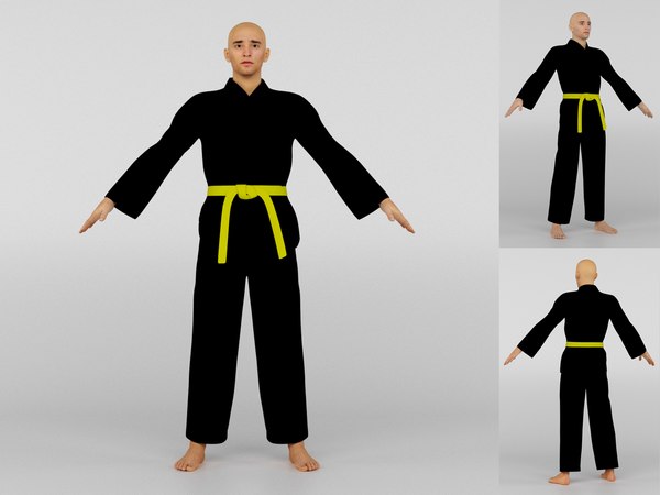 modelo 3d Uniforme de Karate Fighter negro - TurboSquid 1743778