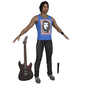 3D rockstar guitar microphone