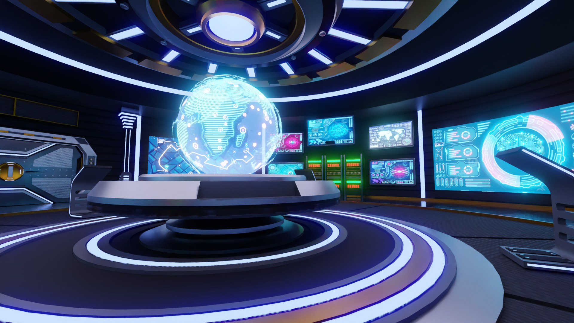 3D Sci-Fi Command Room Interior 3D Model - TurboSquid 2065110