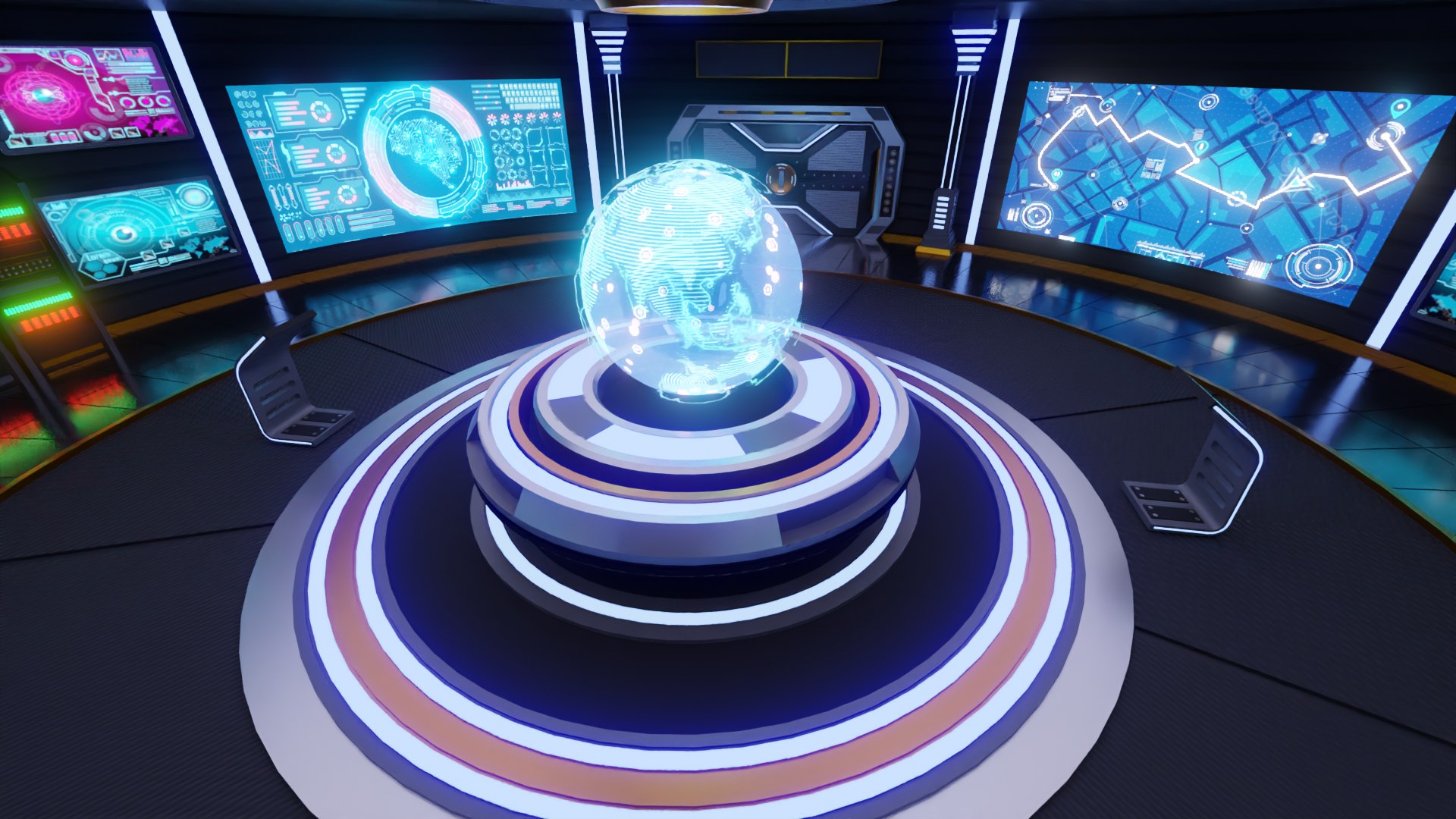 3D Sci-Fi Command Room Interior 3D Model - TurboSquid 2065110