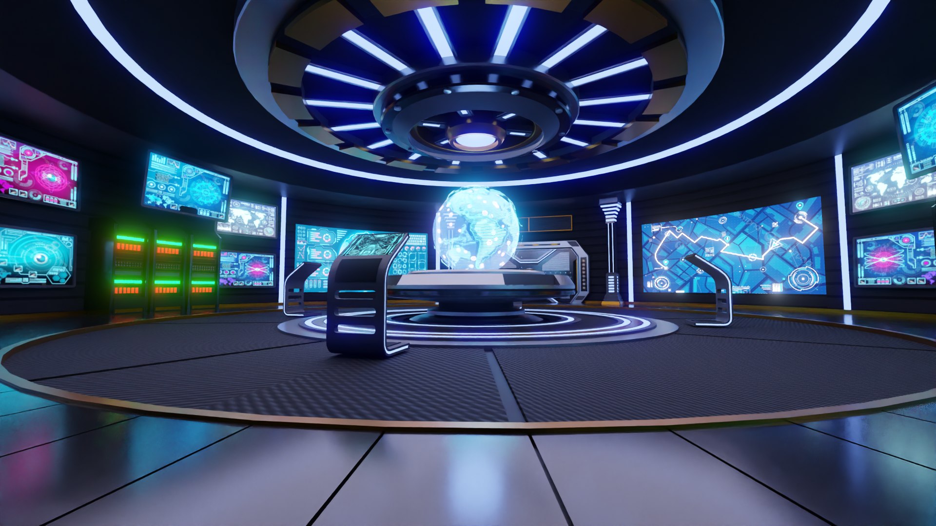 3D Sci-Fi Command Room Interior 3D Model - TurboSquid 2065110