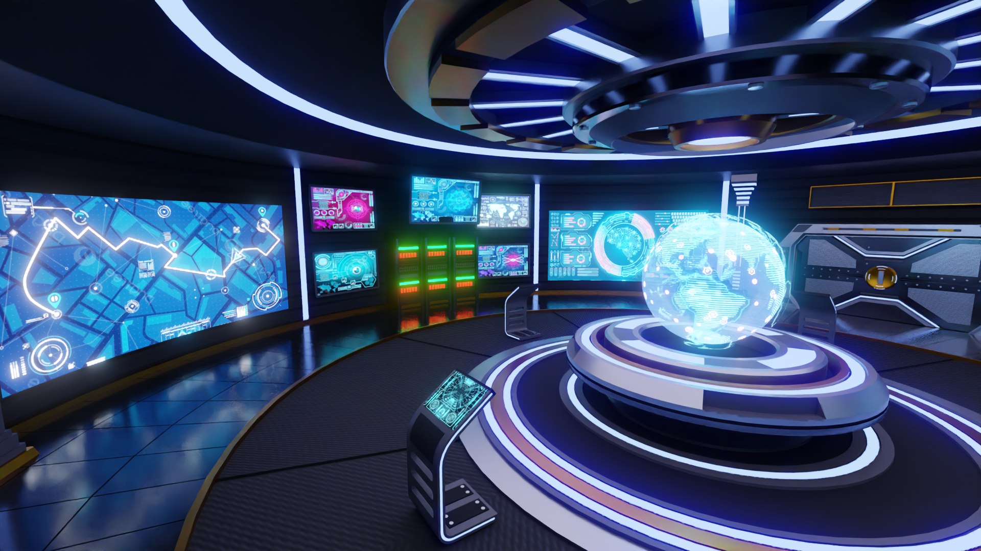 3D Sci-Fi Command Room Interior 3D Model - TurboSquid 2065110
