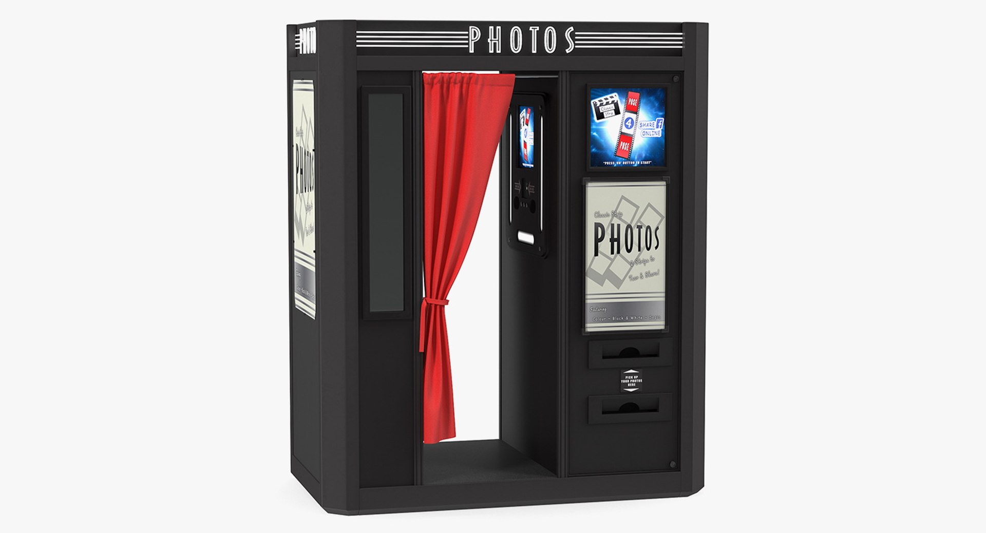 Photo Booth Cabin Digital 3D model preview