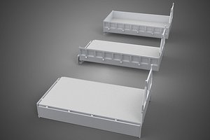 OPEN CLOSED TRUCK BACK 3 WAY WIDE DECK DROP SIDE LOAD BED PICKUP 3D model