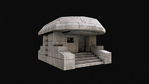 3D Military Concrete Bunker Base 8
