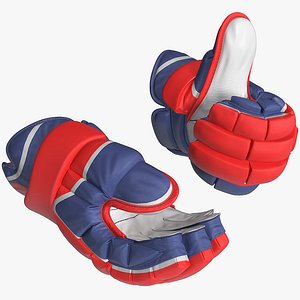 hockey gloves rigged 3D model