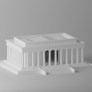 Cartoon Lincoln Memorial Washington DC USA 3D model