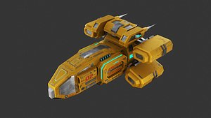 3D Spaceship low poly model