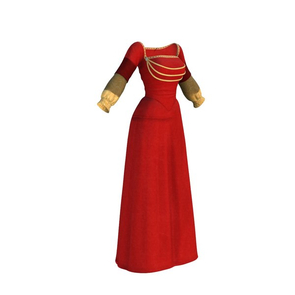 modèle 3D de Robe rouge de la reineRobe rouge de la reine Modèle 3D low ...