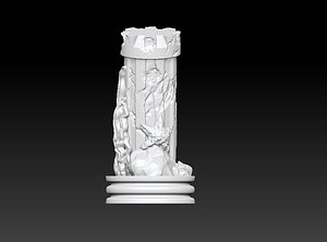 3D chess piece sea
