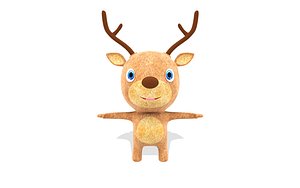 3D Cartoon Reindeer Deer HumanIK Rigged
