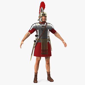 3D Roman Legionnaire A-Pose Fur