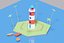 Low Poly Cartoon einfacher Leuchtturm