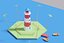 Low Poly Cartoon einfacher Leuchtturm