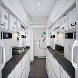 3D Airbus A350 Interior Cabin