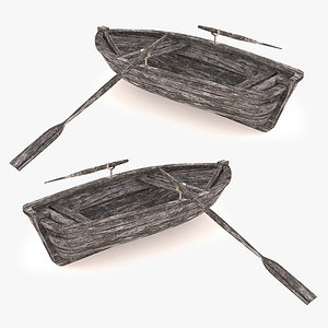 wooden row boat 3ds