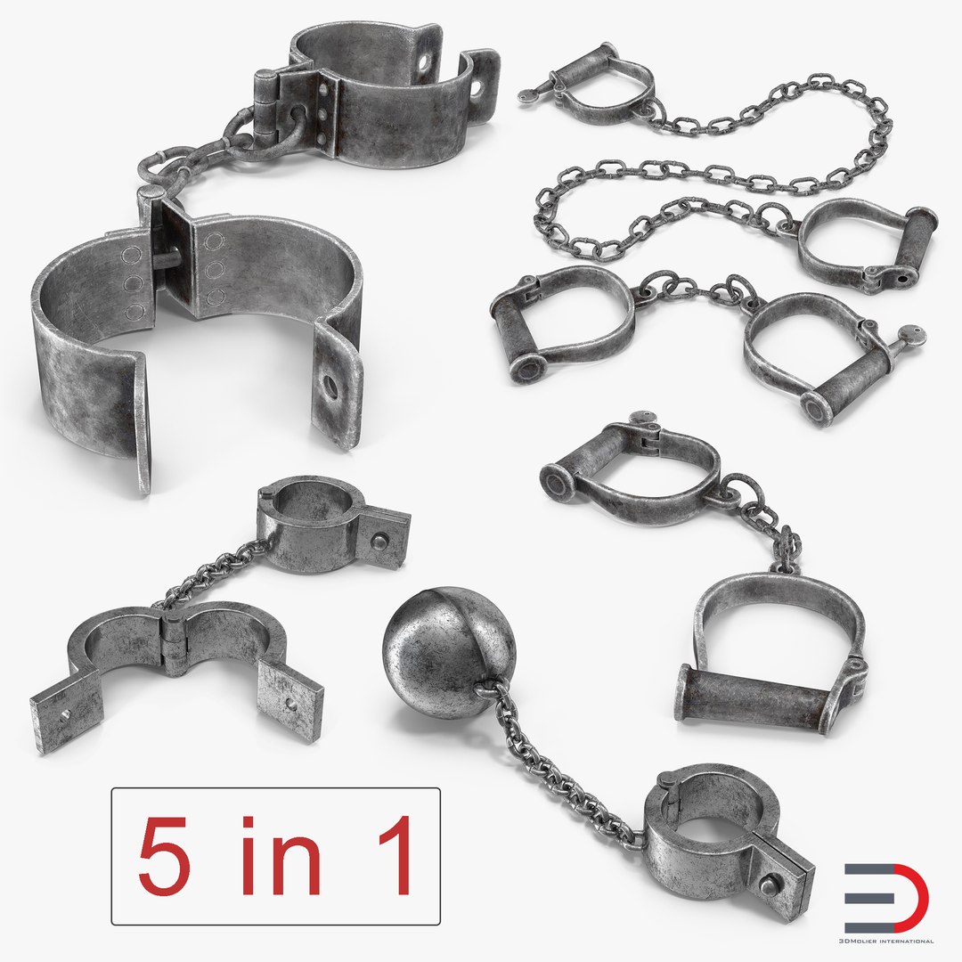 Old Prisoner Shackles Collection 3D model preview