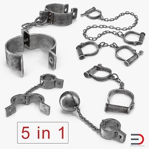 old prisoner shackles 3D