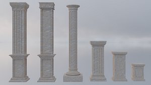 Ancient Roman and Greek Style Stone Pillars - Modular Architectural Assets