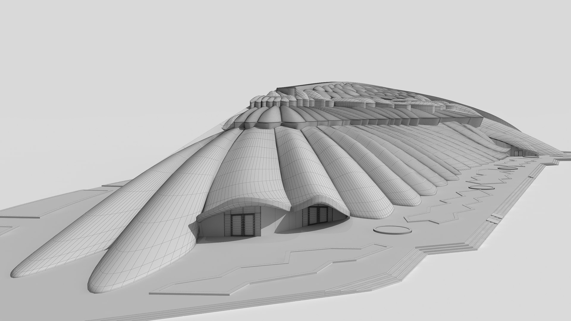 3D 0126 - Bird Wing Building Model - TurboSquid 2236534