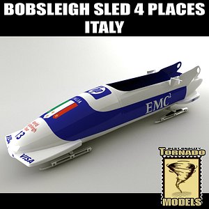 3d model bobsleigh sled 4 places