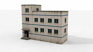 3D model Vintage Korean Mid-Rise Office Building 8