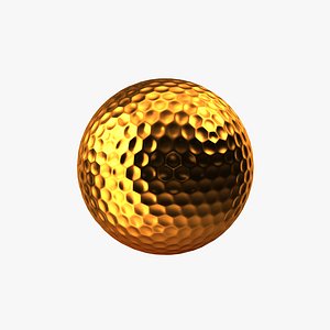 3D Golf Ball Gold
