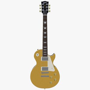 Guitar Gibson Les Paul Standard Gold Top Finish 3D model