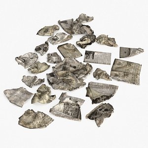 3D Old Newspaper Garbage model