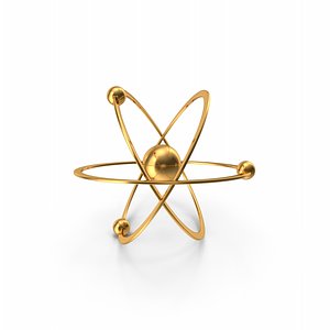 3D Atom Symbol Gold model