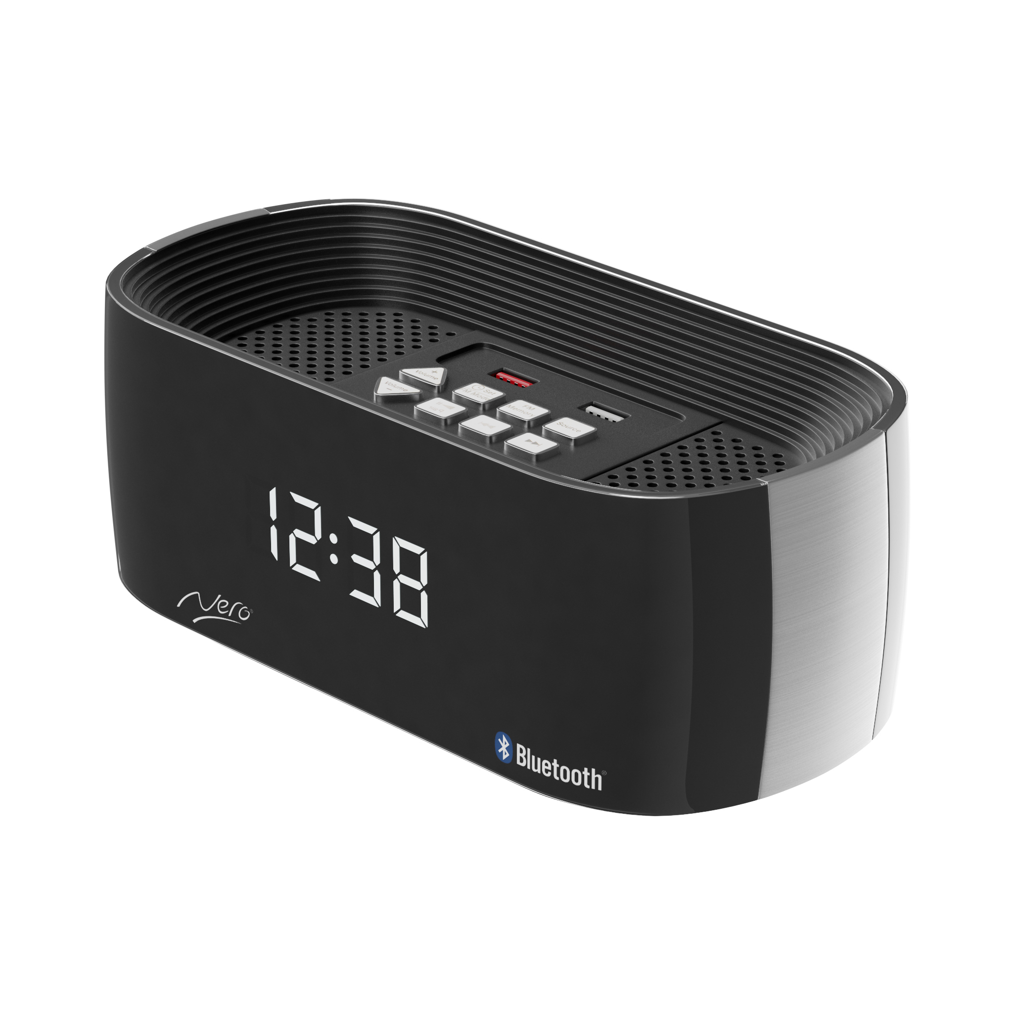 3D Clock Radio Titanium Bluetooth Alarm TurboSquid 1897079