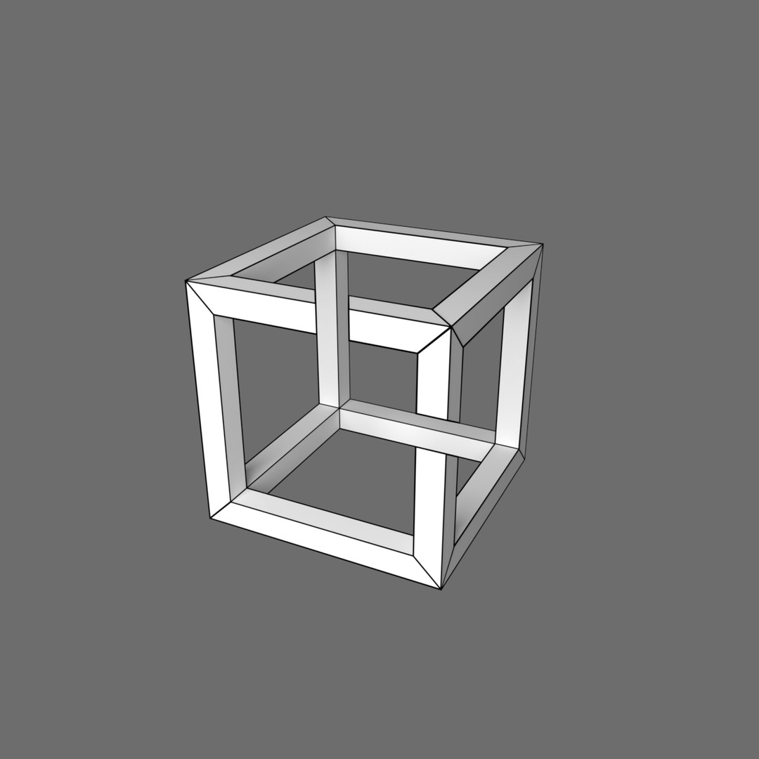 Print Esher Impossible Cube Model - TurboSquid 1410683