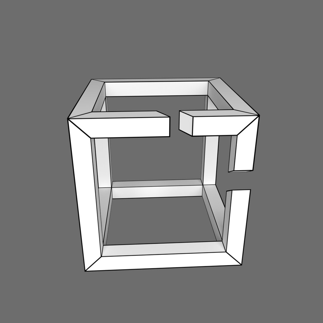 Print Esher Impossible Cube Model - TurboSquid 1410683