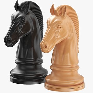 Detailed Chess Knight Wooden model