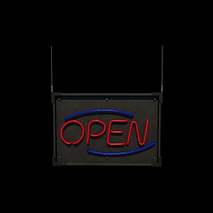 open Neon Sign 3D model 3D