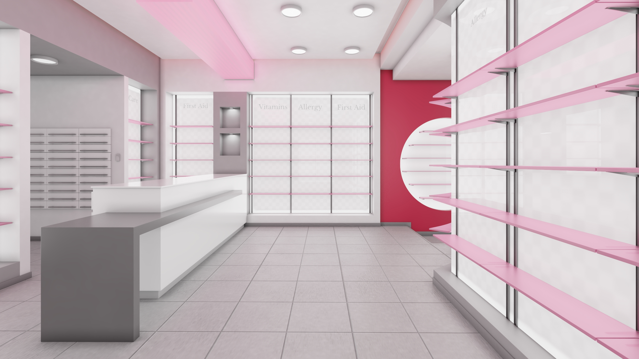 modelo 3d Diseño de interiores de farmacia rosa - TurboSquid 2206788