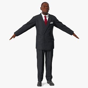 3D Stylish African American Business Man