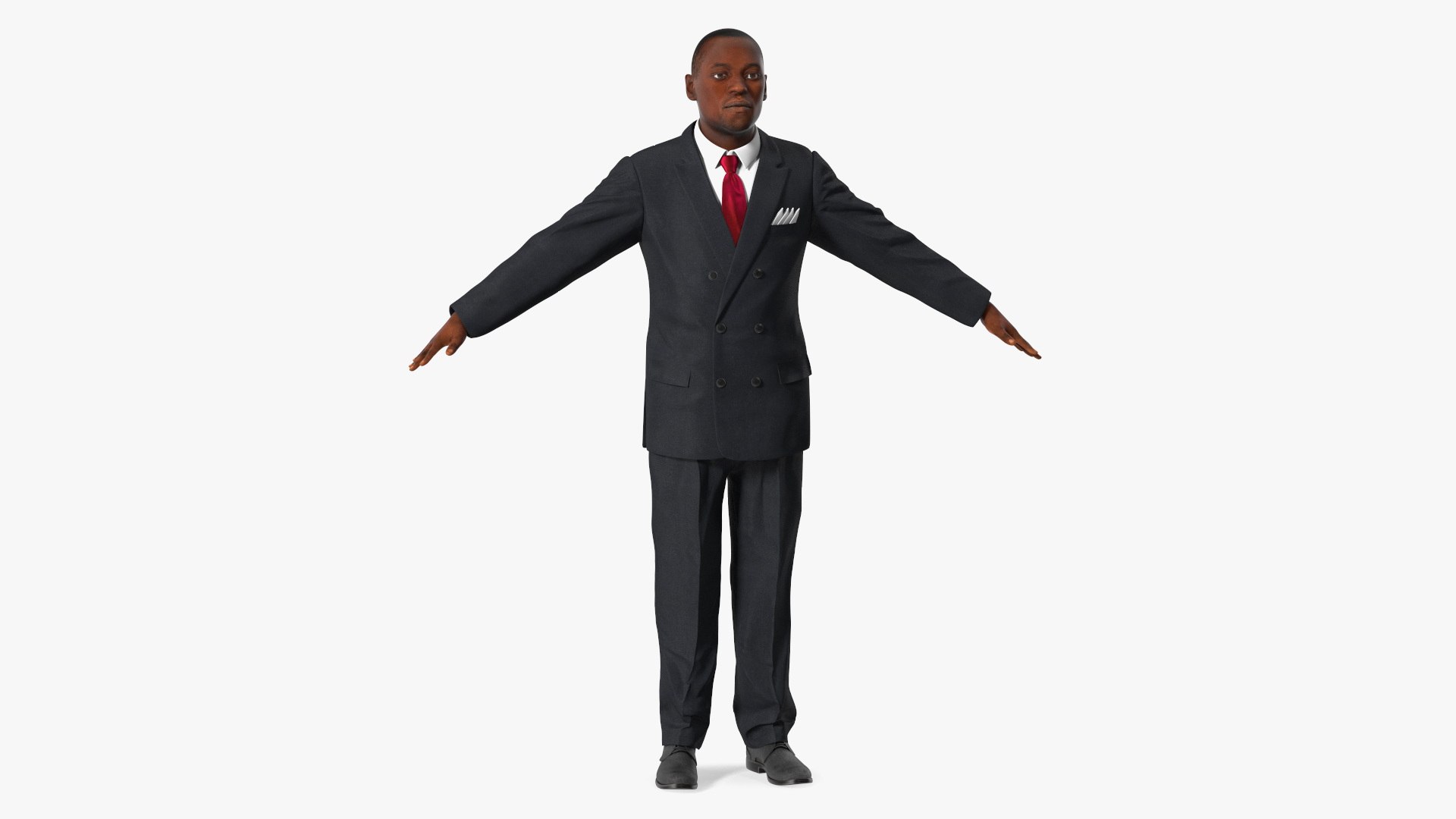 Stylish African American Business Man 3D model preview